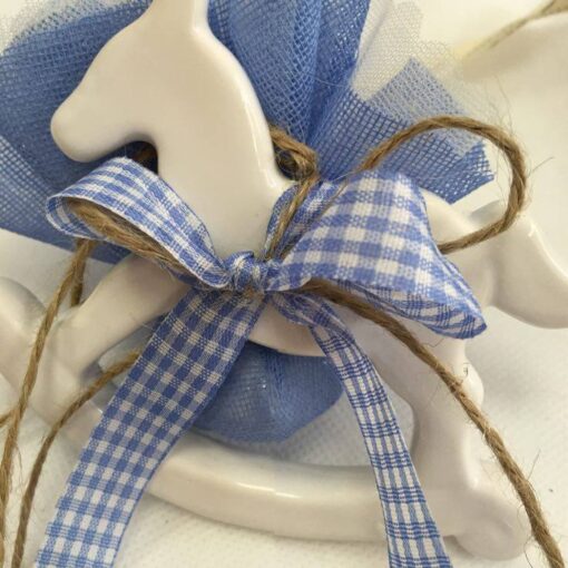 Μπομπονιέρα Βάπτισης Αλογάκι Κουνιστό Κρεμαστό Από Πορσελάνι