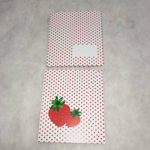 Προσκλητήριο Βάπτισης Φάκελος Με Πουά Και Φράουλες