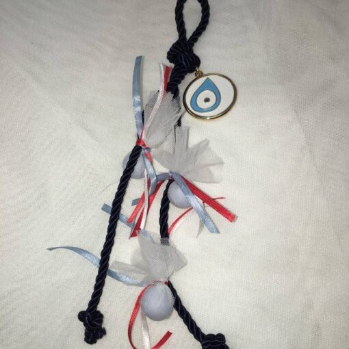 Μπομπονιέρα Μάτι Μεταλλικό Με Τρίκλωνο Κορδόνι