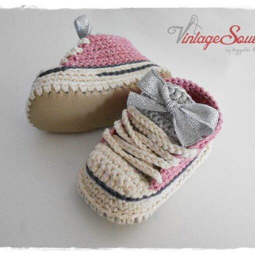 Πλεκτά Χειροποίητα Παπούτσια,Sneakers από Μαλλί Μερινός Με πάτο από Δέρμα.