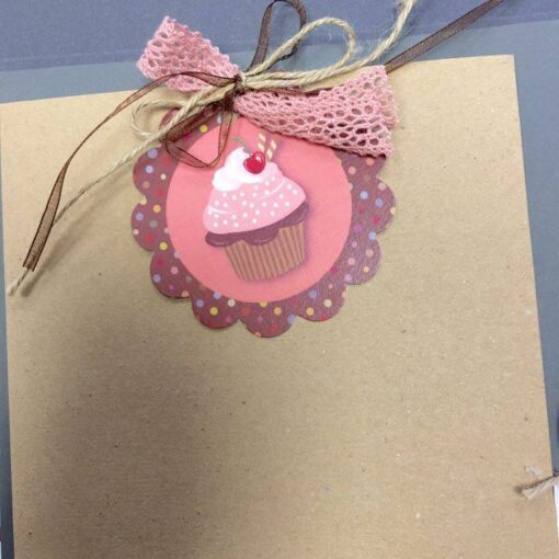 Προσκλητήριο Βάπτισης Κορίτσι Με Θέμα Cup CaKe