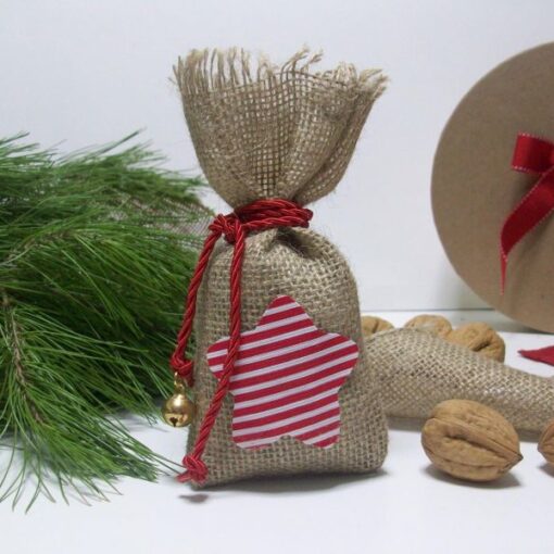 Μπομπονιέρα Χριστουγεννιάτικη Πουγγί Με Αστέρι