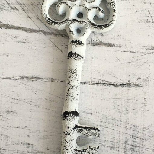 Μπομπονιέρα Κλειδί Μεταλλικό Λευκό Αντικέρ.