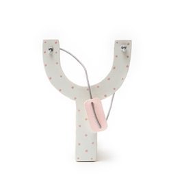 Μπομπονιέρα Ξύλινη Σφεντόνα Λευκή Ροζ πουά