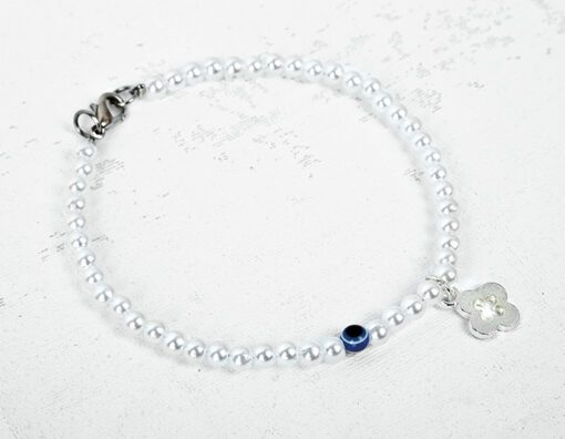 Βραχιολάκι Με Πέρλες Ματόχαντρο & Σταυρό