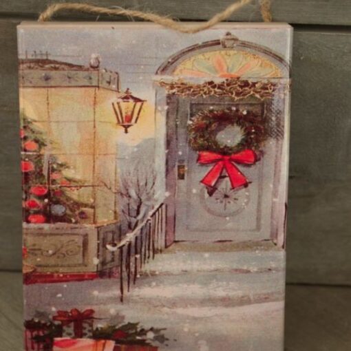 Μπομπονιέρα Χριστουγεννιάτικο Κάδρο Καμβάς