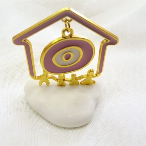 Μπομπονιέρα Βάπτισης Σπιτάκι Μάτι Σε Πέτρα