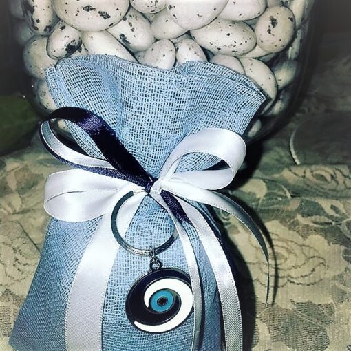 Μπομπονιέρα Πουγκί Μπρελόκ Μάτι