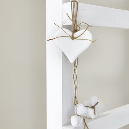 Μπομπονιέρα Λευκή Καρδιά Πήλινη