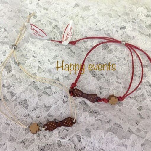 Μαρτυρικό Βραχιόλι Ξύλινο Παπιγιόν Πουά