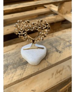 Δέντρο Ζωής Μεταλλικό Με Καρδιά Σε Βότσαλο