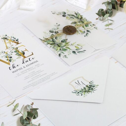 Προσκλητήριο Γάμου Ελιά Με Βουλοκέρι 7713