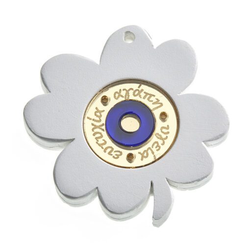 Κεραμικό & Plexy Glass Τριφύλλι Με Μάτι Με Ευχές