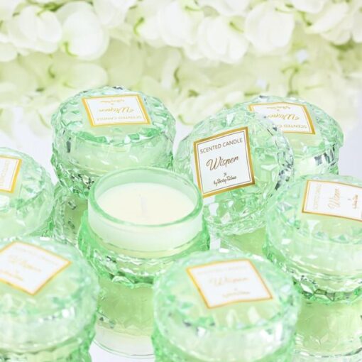 Κερί Στρογγυλό Γυάλινο Τέσσερα Χρώματα