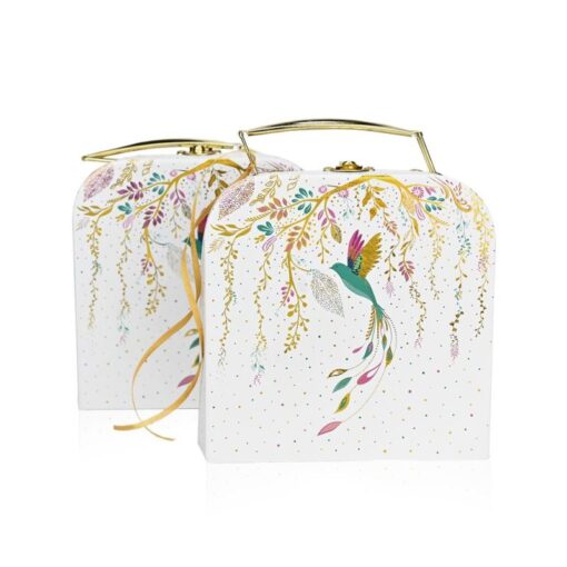 Μπομπονιέρα Δώρο Βαλιτσάκι Λευκό Bird 00744