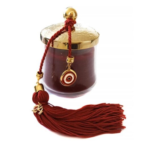 Κηροπήγιο Μπορντό Με Σφυρήλατο Καπάκι