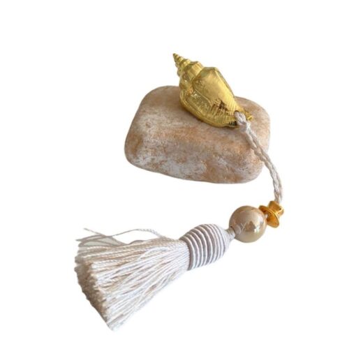 Μπομπονιέρα Βότσαλο Με Κοχύλι κ Φούντα